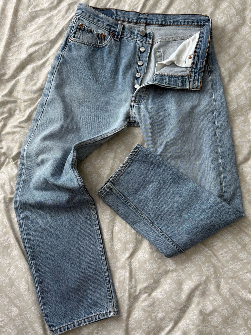 Vtg Levis 501xx 90s USA Mens Jeans Light Wash 32x29 Streetwear Casual Workwear